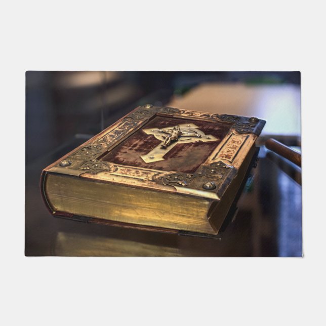 アンティークキリスト教聖書 ドアマット (正面)