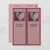 アンティークキルトハートブックマーク ポストカード (正面/裏面)