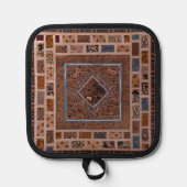 アンティークキルトポットホルダー 鍋敷き (正面)