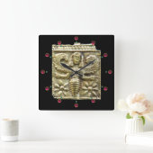 アンティークギリシャのハニービー女神 スクエア壁時計 (ホーム)