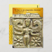 アンティークギリシャのハニービー女神 ポストカード (正面/裏面)