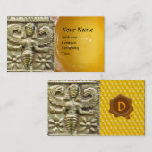 アンティークギリシャ蜂蜜女神ワックスシールモノグラム 名刺 (正面/裏面)