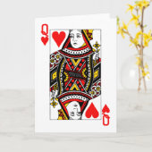 アンティーククイーン・オブ・ハート カード (黄色い花)