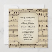 アンティーククラシカル音楽テーマ結婚式招待状 招待状 (正面)