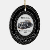 アンティーククラシックカーガレージ セラミックオーナメント (右)