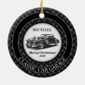 アンティーククラシックカーガレージ セラミックオーナメント (裏面)