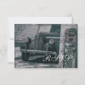 アンティーククラシックカーヴィンテージウェディングRSVPカード 出欠カード (裏面)