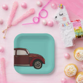 アンティーククラシックカー誕生日 ペーパープレート (パーティー)