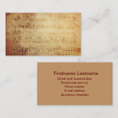 アンティーククラシックミュージックノート 名刺 (正面/裏面)