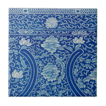 アンティーククラシック中国のフローラCobalt Blue Pattern