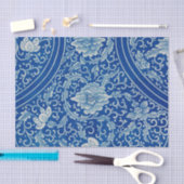 アンティーククラシック中国のフローラCobalt Blue Pattern 薄葉紙 (クラフト)