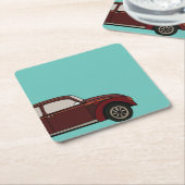 アンティーククラシック車 スクエアペーパーコースター (アングル)
