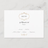 アンティーククラシック金ゴールドモノグラ結婚ム病 出欠カード (正面)