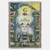 アンティーククラフトフリーメーソンマソニックハゼン スローブランケット (正面縦)