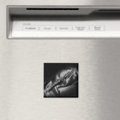 アンティーククラリネットの静物画 モノクロ マグネット (インサイチュ (食洗機))