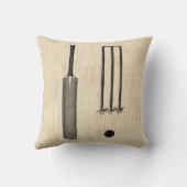 アンティーククリケットこうもりヴィンテージ図解入りの、写真付きのアート クッション (裏面)