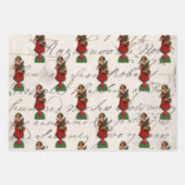 アンティーククリスマスエンジェルス音楽シートスクリプト ラッピングペーパーシート (正面2)