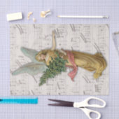 アンティーククリスマスエンジェルビクトリアンクリスチャンビッグ 薄葉紙 (クラフト)