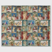 アンティーククリスマスカードベビーイエスエンジェル出生 ラッピングペーパー (フラット)