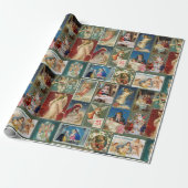 アンティーククリスマスカードベビーイエスエンジェル出生 ラッピングペーパー (アンロールド)