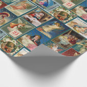 アンティーククリスマスカードベビーイエスエンジェル出生 ラッピングペーパー (角)