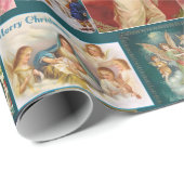 アンティーククリスマスカードベビーイエスエンジェル出生 ラッピングペーパー (ロールコーナー)