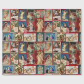 アンティーククリスマスカードベビーイエスエンジェル出生 ラッピングペーパー (フラット)