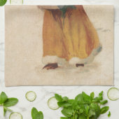 アンティーククリスマスガールウィンターチャイルド キッチンタオル (折り畳み)