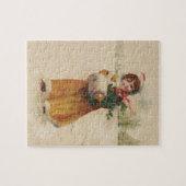 アンティーククリスマスガールウィンターチャイルド ジグソーパズル (横)