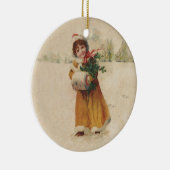 アンティーククリスマスガールウィンターチャイルド セラミックオーナメント (右)