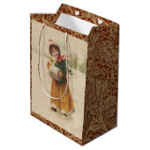 アンティーククリスマスガールウィンターチャイルド ミディアムペーパーバッグ (裏面アングル)