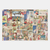 アンティーククリスマスホリデーのグリーティングカードパターン ラッピングペーパーシート (正面)