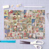 アンティーククリスマスホリデーのグリーティングカードパターン 薄葉紙 (クラフト)