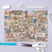 アンティーククリスマスホリデーのグリーティングカードパターン 薄葉紙 (クラフト)