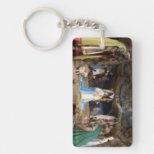 アンティーククリスマス出生シーン キーホルダー (正面)