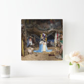 アンティーククリスマス出生シーン スクエア壁時計 (ホーム)