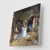 アンティーククリスマス出生シーン スクエア壁時計 (傾斜)