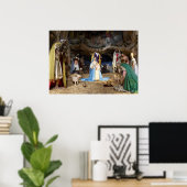 アンティーククリスマス出生シーン ポスター (ホームオフィス)