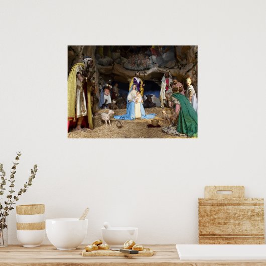 アンティーククリスマス出生シーン ポスター (キッチン)