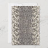 アンティーククリームレースグレーウッド＆コッパーウェディング 招待状 (裏面)