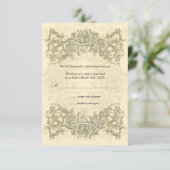 アンティーククリームローズの結婚式返信招待状 出欠カード (スタンド正面)