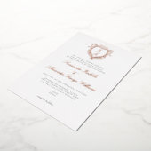 アンティーククレストミニマルヴィンテージモノグラム結婚ズ 箔招待状 (回転した状態)