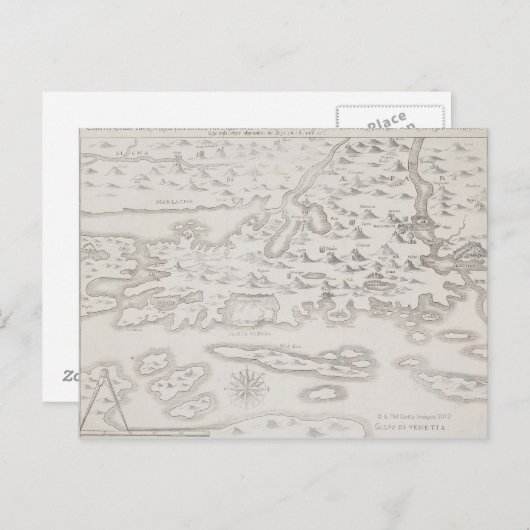 アンティーククロアチアの地図 ポストカード (正面/裏面)