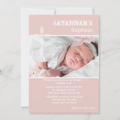 アンティーククロス赤面フォト宗教招待状 招待状 (正面)