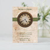 アンティーククロック応答カード、緑 出欠カード (スタンド正面)