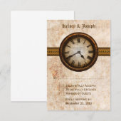 アンティーククロック応答カード、茶色 出欠カード (正面/裏面)