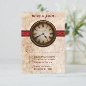 アンティーククロック応答カード、赤 出欠カード (スタンド正面)