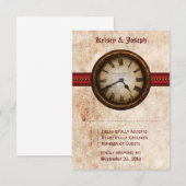 アンティーククロック応答カード、赤 出欠カード (正面/裏面)