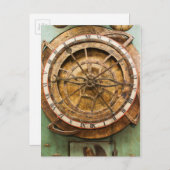 アンティーククロック顔,ドイツ ポストカード (正面/裏面)