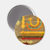 アンティーククールカラフルな矢印の形状オールド紙 マグネット (正面/裏面)